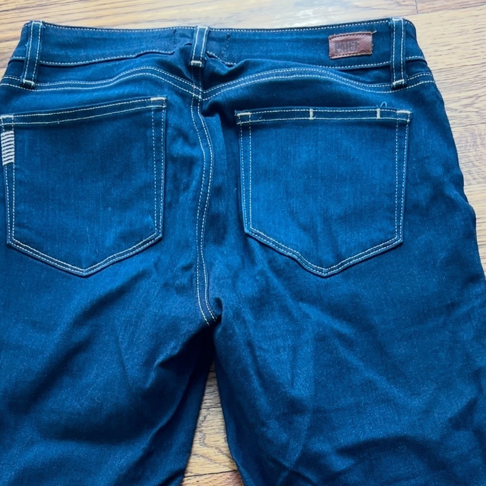 Paige Verdugo Ankle Jeans Womens Comfort Stretch Dark Wash Denim - Picture 3 of 6